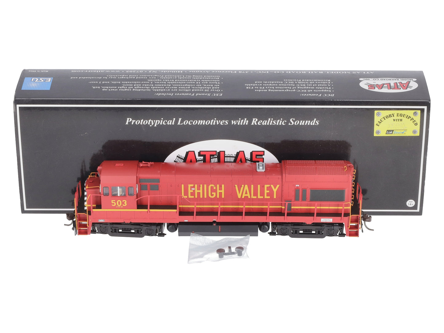 Atlas 10003445 HO Scale Lehigh Valley U23B Low Nose Locomotive #503 w/DCC/Sound