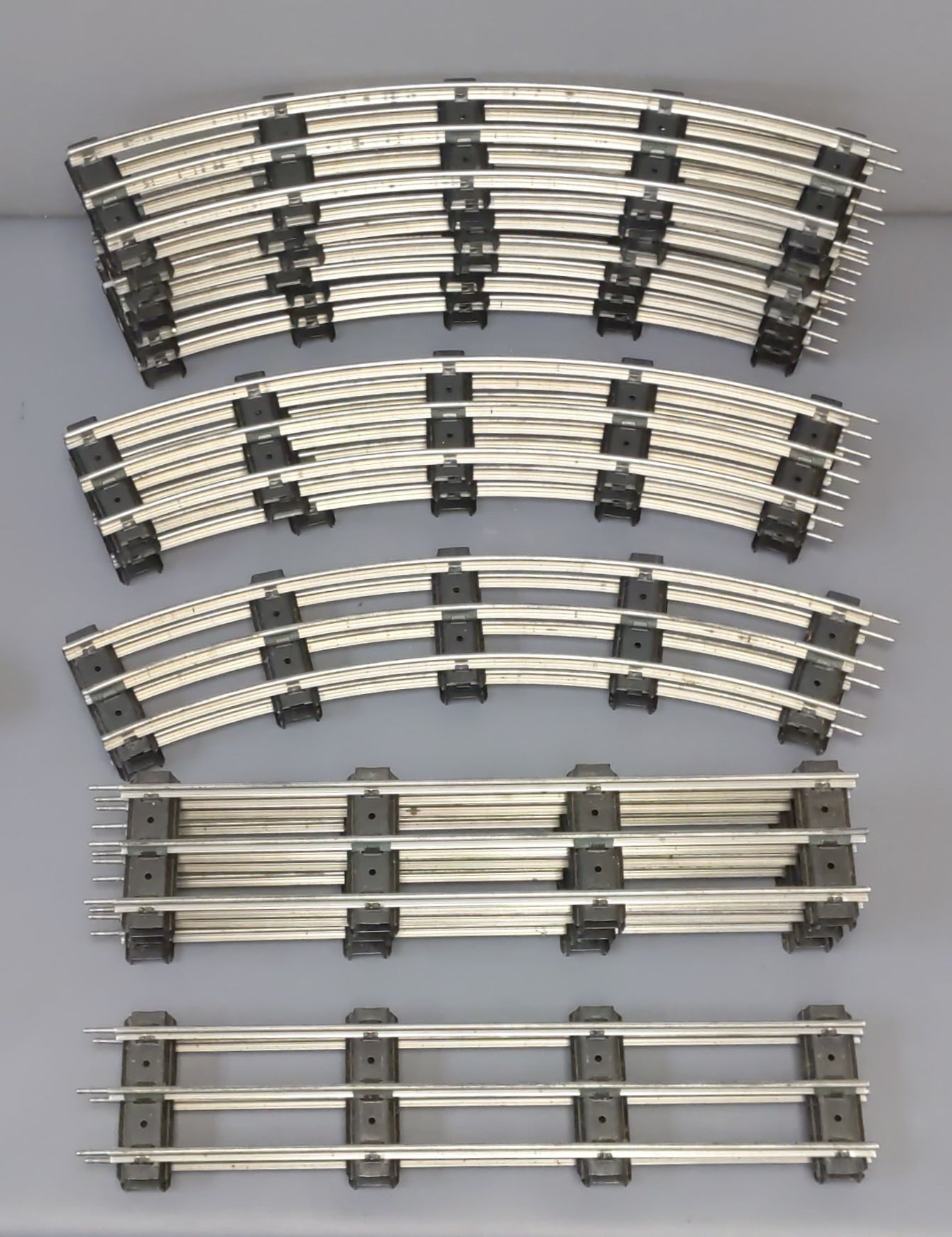 MTH & Other Standard Gauge Tubular Straight & Curved Track Sections [18] VG