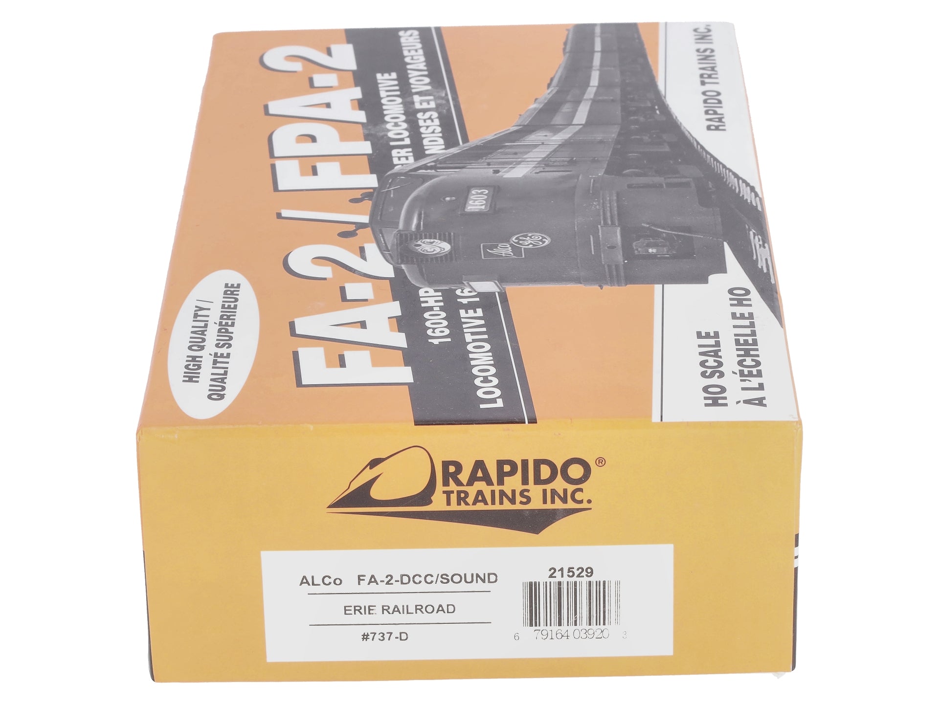 Rapido Trains 21529 HO Erie Alco FA-2 Diesel Locomotive w/LokSound & DCC #737-D