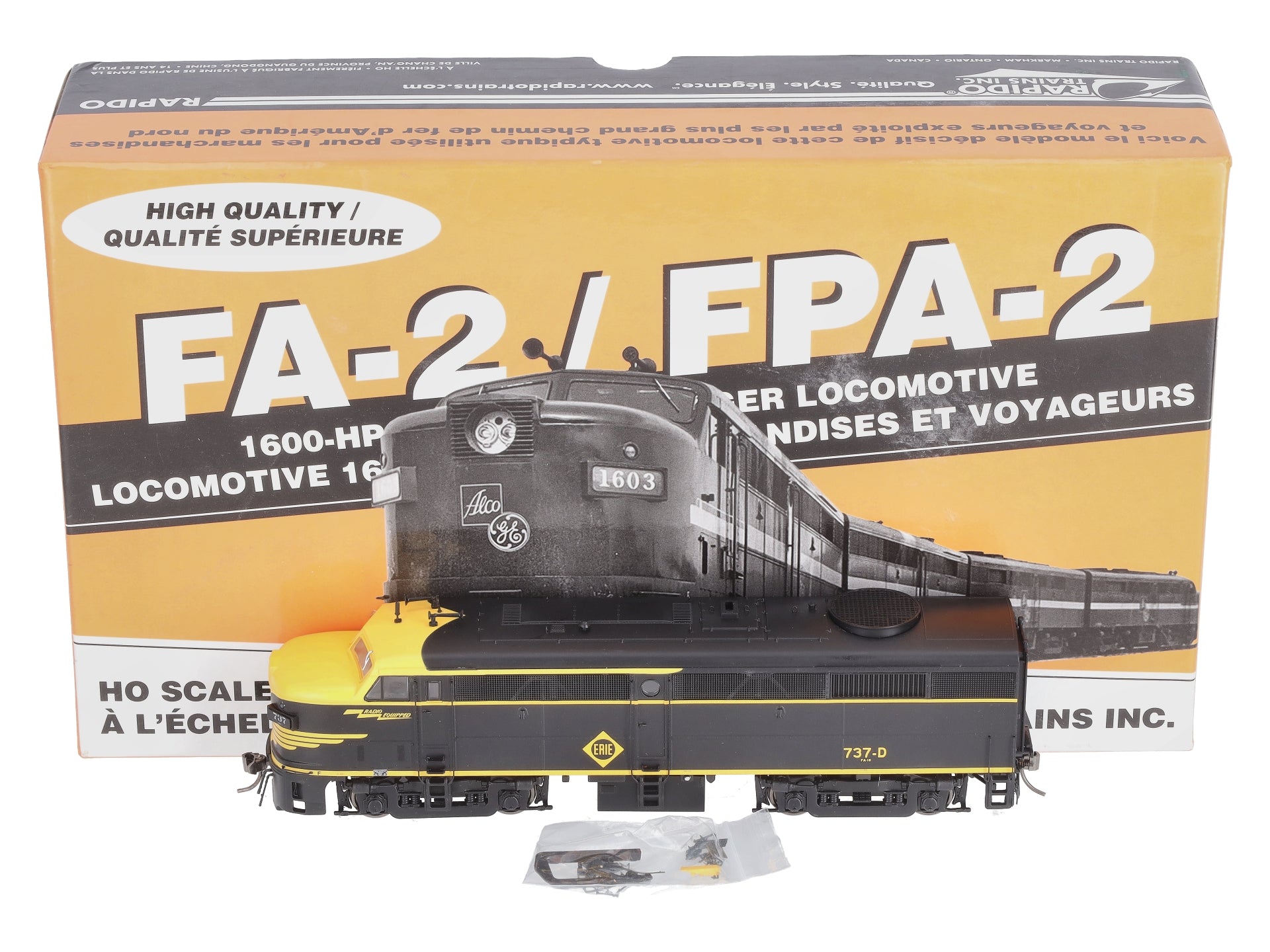 Rapido Trains 21529 HO Erie Alco FA-2 Diesel Locomotive w/LokSound & DCC #737-D