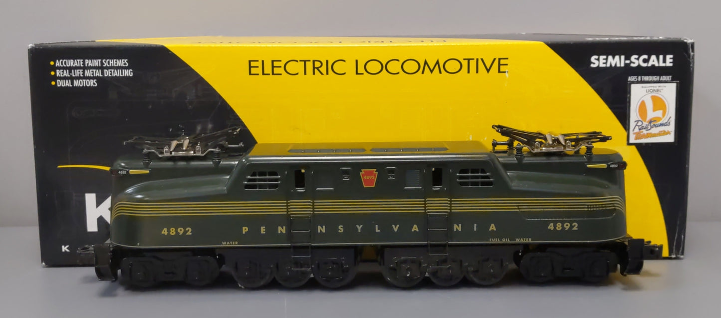 K-Line K2780-4892RS O PRR KCC Exclusive GG-1 Electric Locomotive w/TMCC #4892 LN/Box