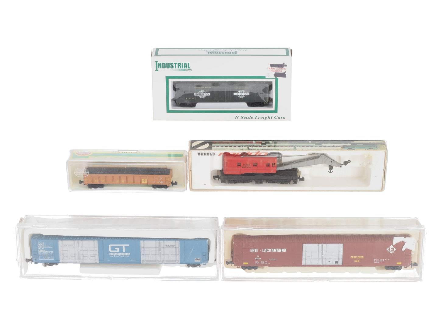 Con-Cor & Others Assorted N Scale Freight Cars [5] EX/Box