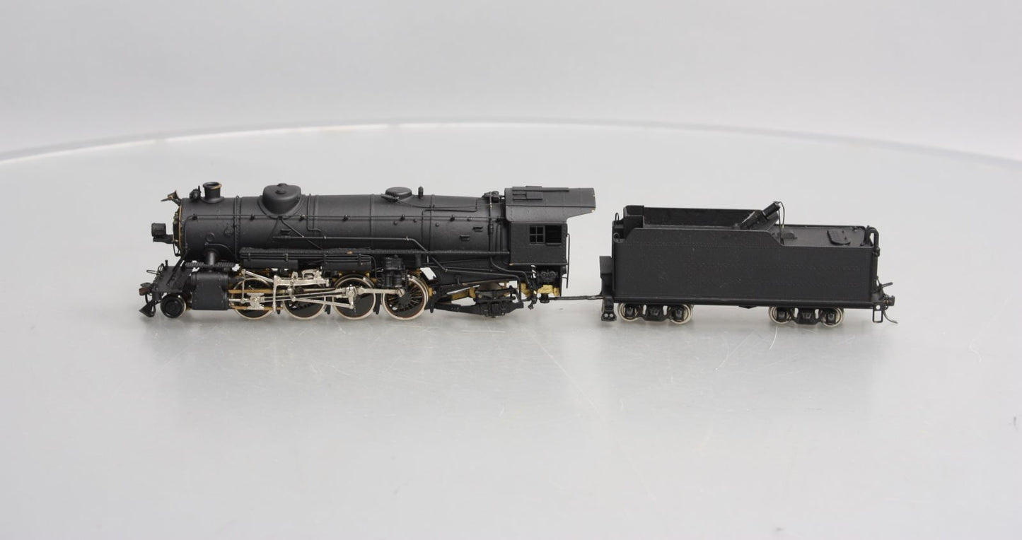 Akane HO Scale BRASS Heavy 2-8-2 Steam Locomotive & Tender - Painted EX/Box