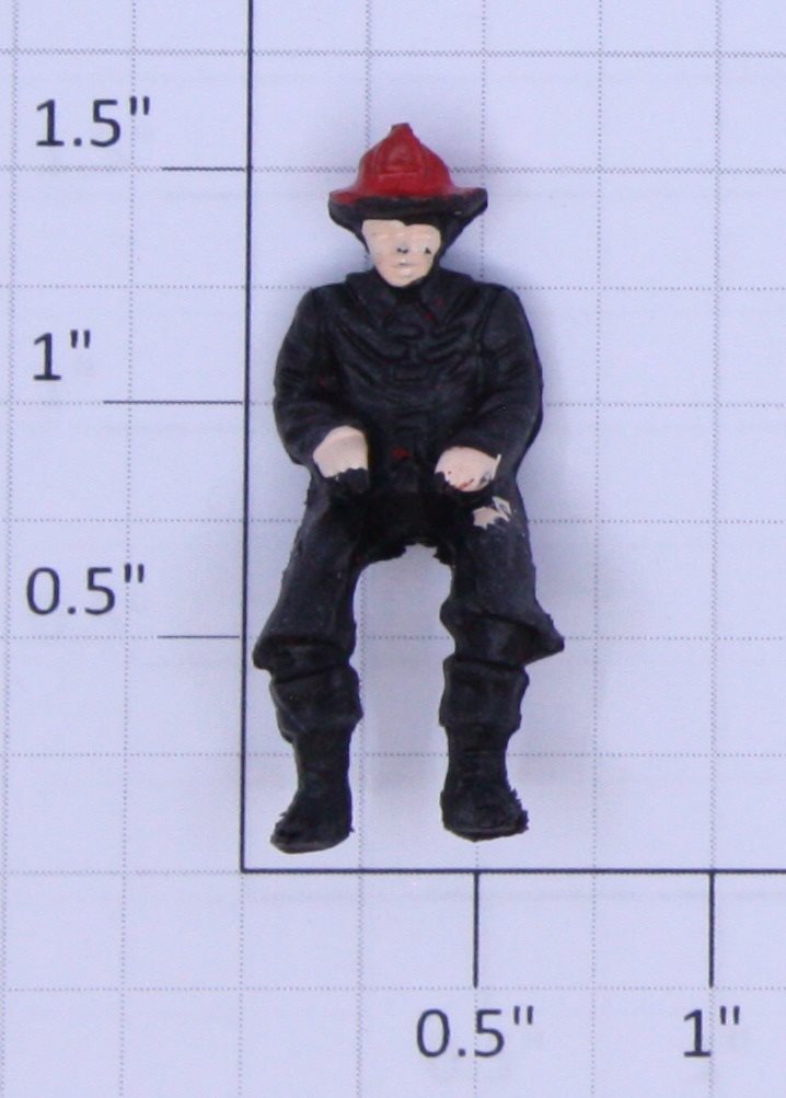Lionel 52-26 Black Plastic Fireman Figure with Painted Face & Hands (8411-54)