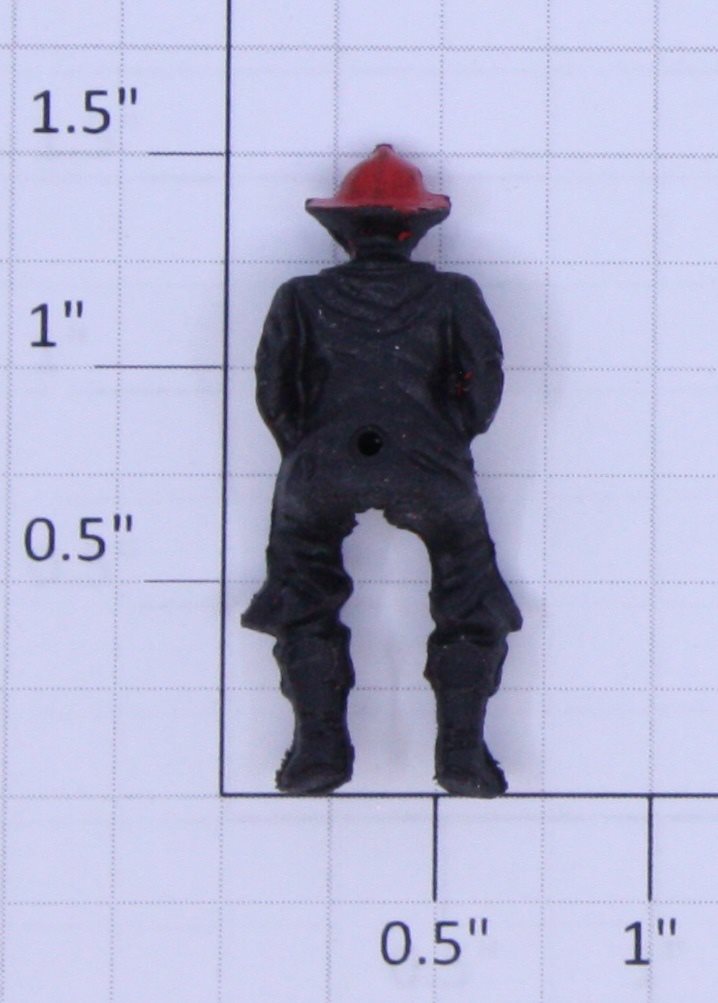 Lionel 52-26 Black Plastic Fireman Figure with Painted Face & Hands (8411-54)