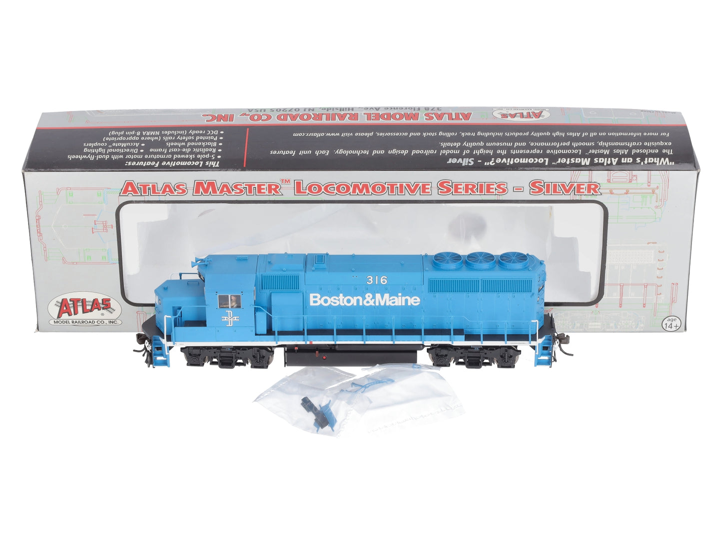 Atlas 10000655 HO Scale Boston & Maine GP40-2 Phase 2 Locomotive #316