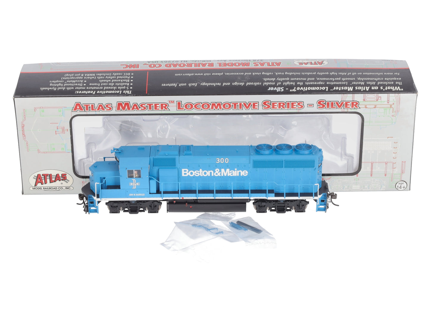 Atlas 10000653 HO Scale Boston & Maine GP40-2 Phase 2 Locomotive #300