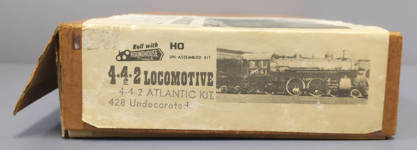 Roundhouse 428 HO Scale Undecorated Atlantic 4-4-2 Steam Locomotive Kit EX/Box