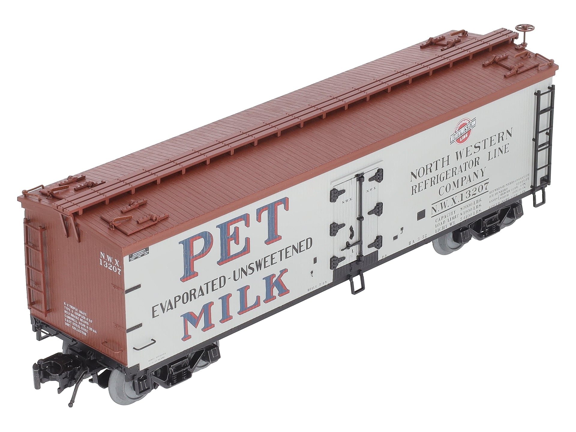 Atlas 3001579S O Gauge PET Milk 40' Wood Reefer #13207 (3-Rail) LN/Box