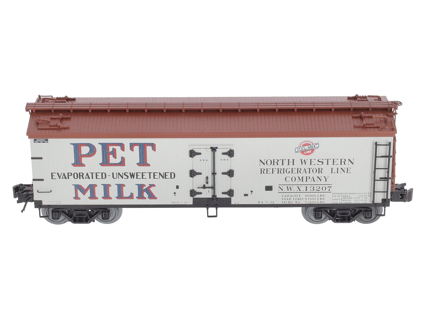 Atlas 3001579S O Gauge PET Milk 40' Wood Reefer #13207 (3-Rail) LN/Box