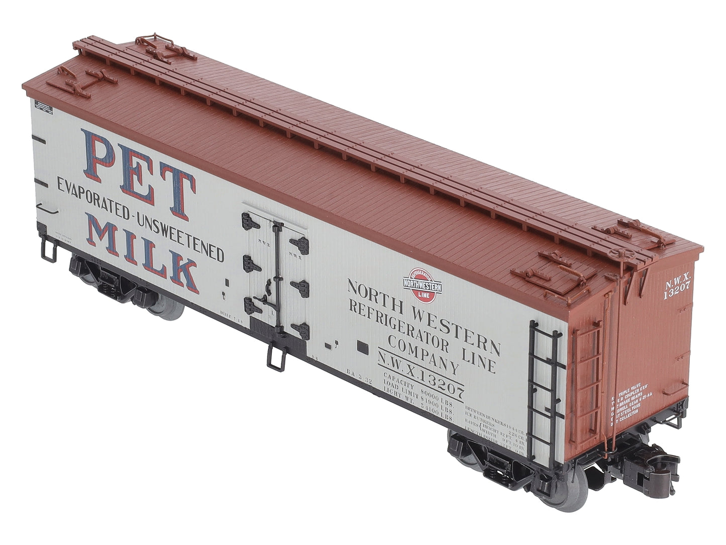 Atlas 3001579S O Gauge PET Milk 40' Wood Reefer #13207 (3-Rail) LN/Box