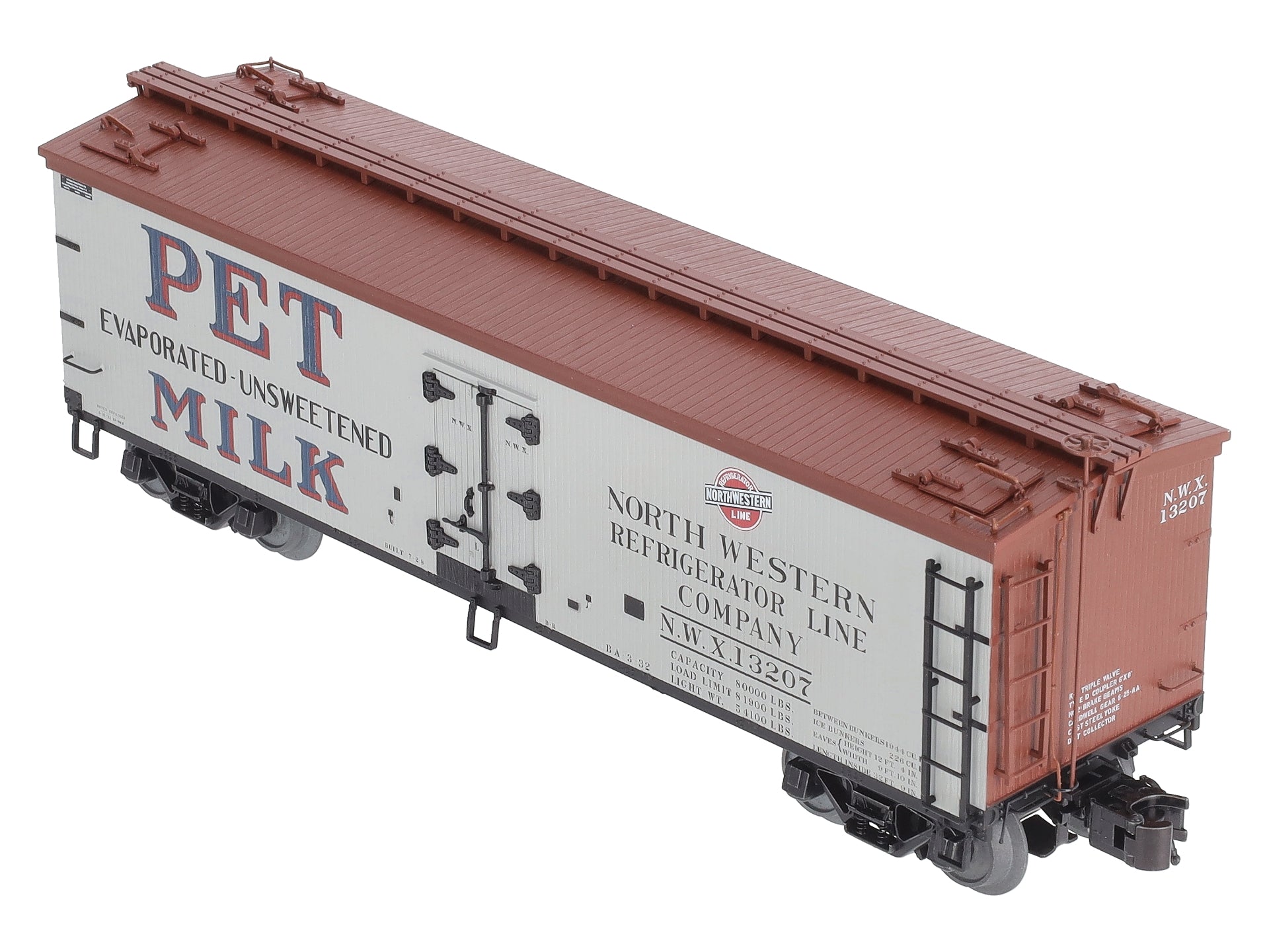 Atlas 3001579S O Gauge PET Milk 40' Wood Reefer #13207 (3-Rail) LN/Box