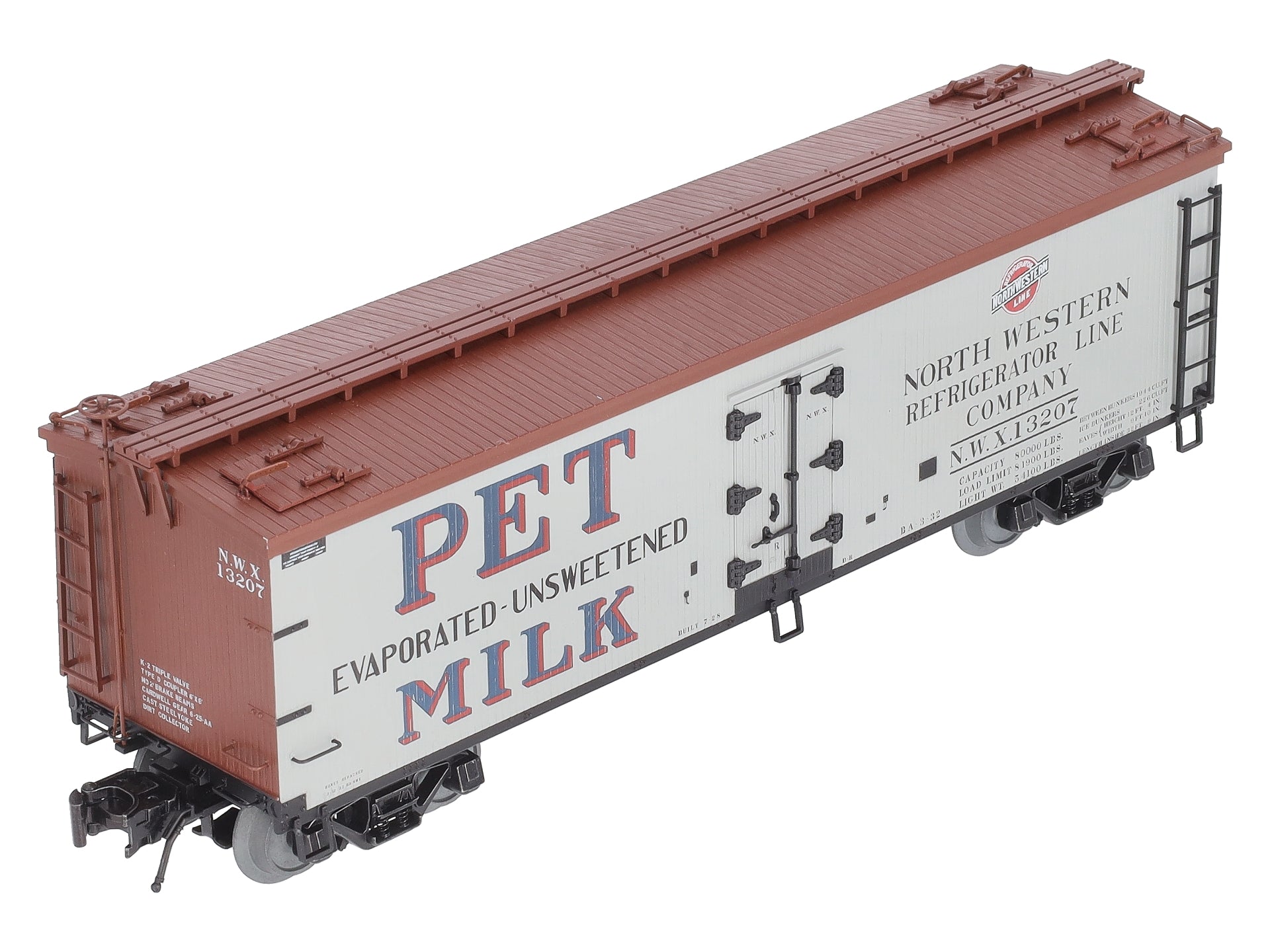 Atlas 3001579S O Gauge PET Milk 40' Wood Reefer #13207 (3-Rail) LN/Box