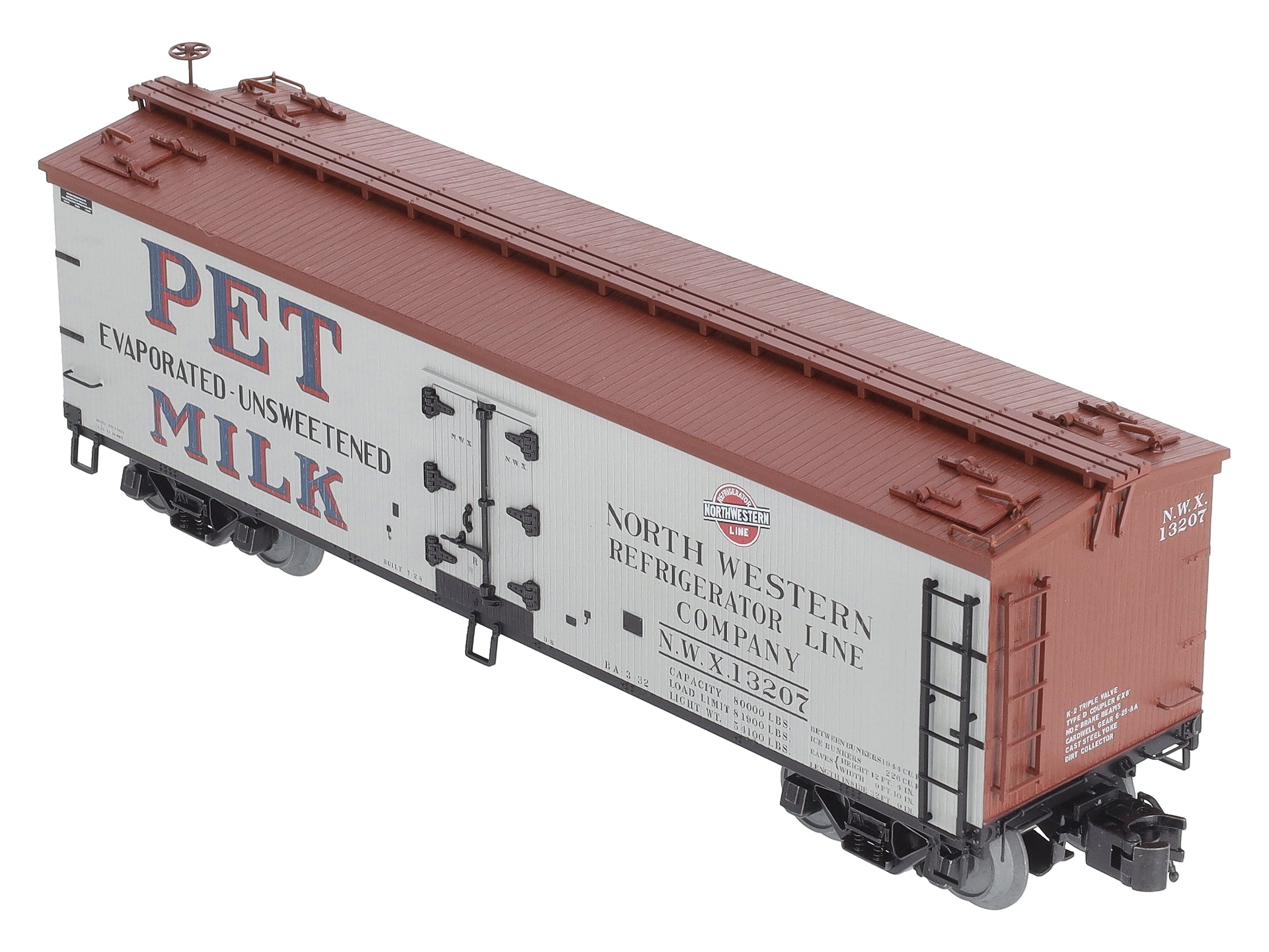Atlas 3001579S O Gauge PET Milk 40' Wood Reefer #13207 (3-Rail) LN/Box