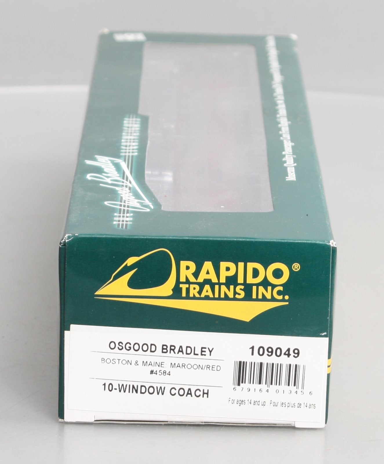 Rapido Trains 109049 HO Boston & Maine 'Osgood Bradley' 10-Window Coach #4584