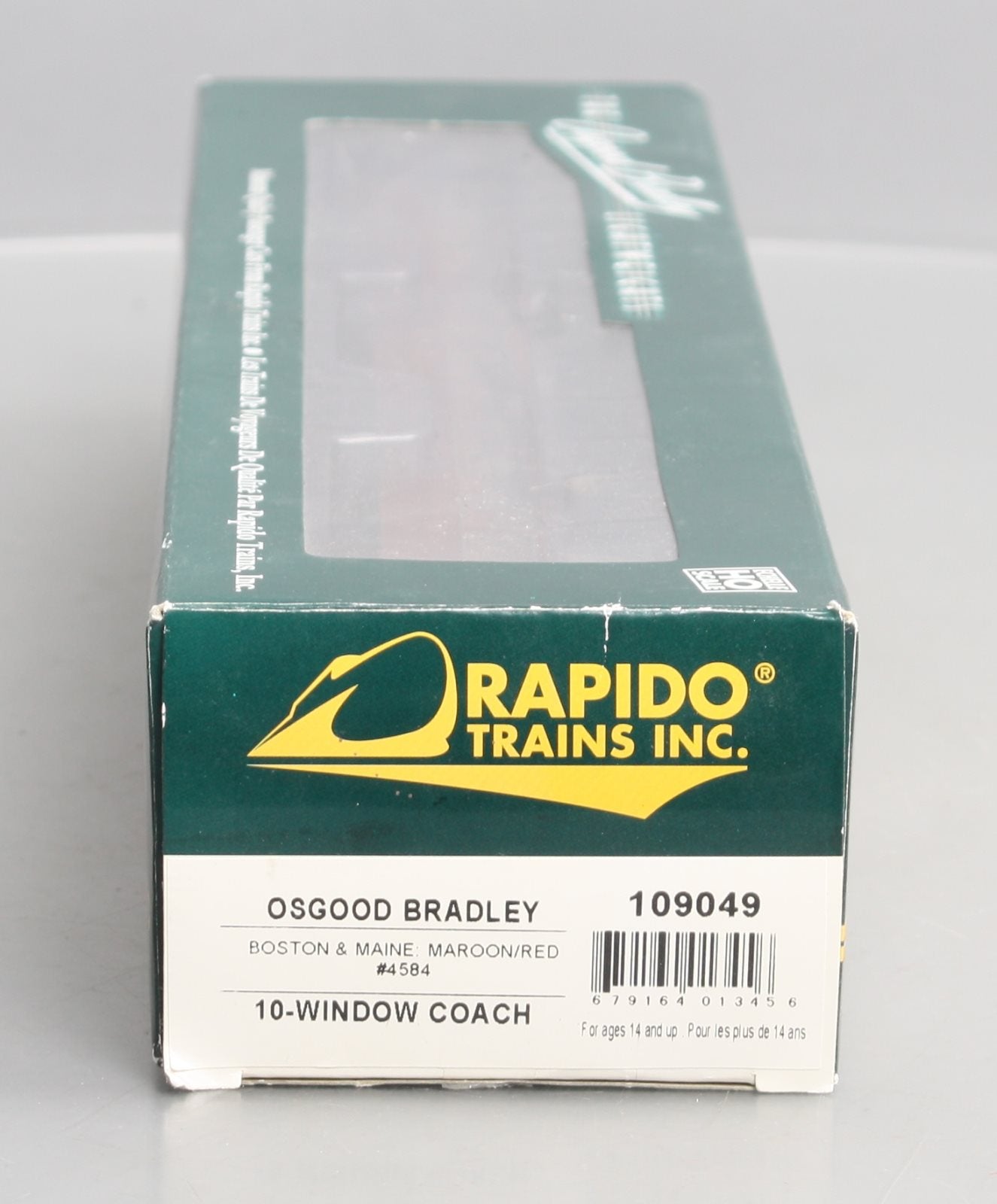 Rapido Trains 109049 HO Boston & Maine 'Osgood Bradley' 10-Window Coach #4584