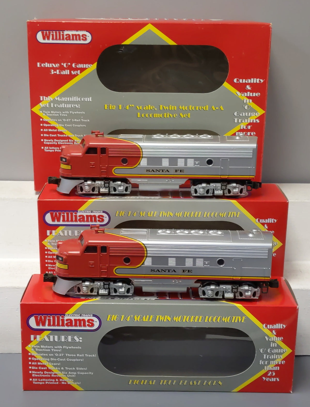 Williams F7 2006 O Santa Fe F7 AA Powered & Dummy Diesel Locomotive Set #18/#20 LN/Box
