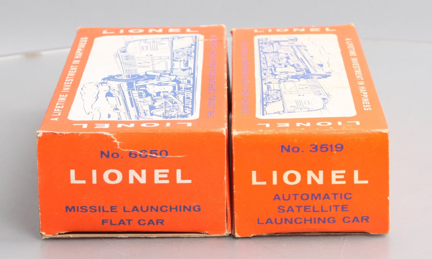 Lionel Vintage O Gauge 6650 IRBM Rocket Launcher & 3519 Satellite Launching Car VG/Box