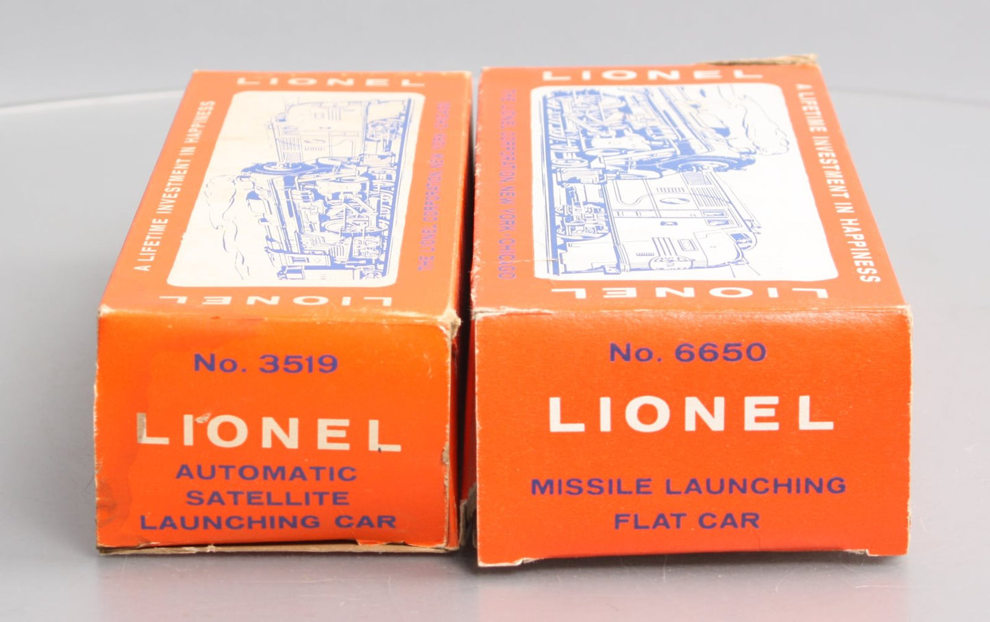 Lionel Vintage O Gauge 6650 IRBM Rocket Launcher & 3519 Satellite Launching Car VG/Box
