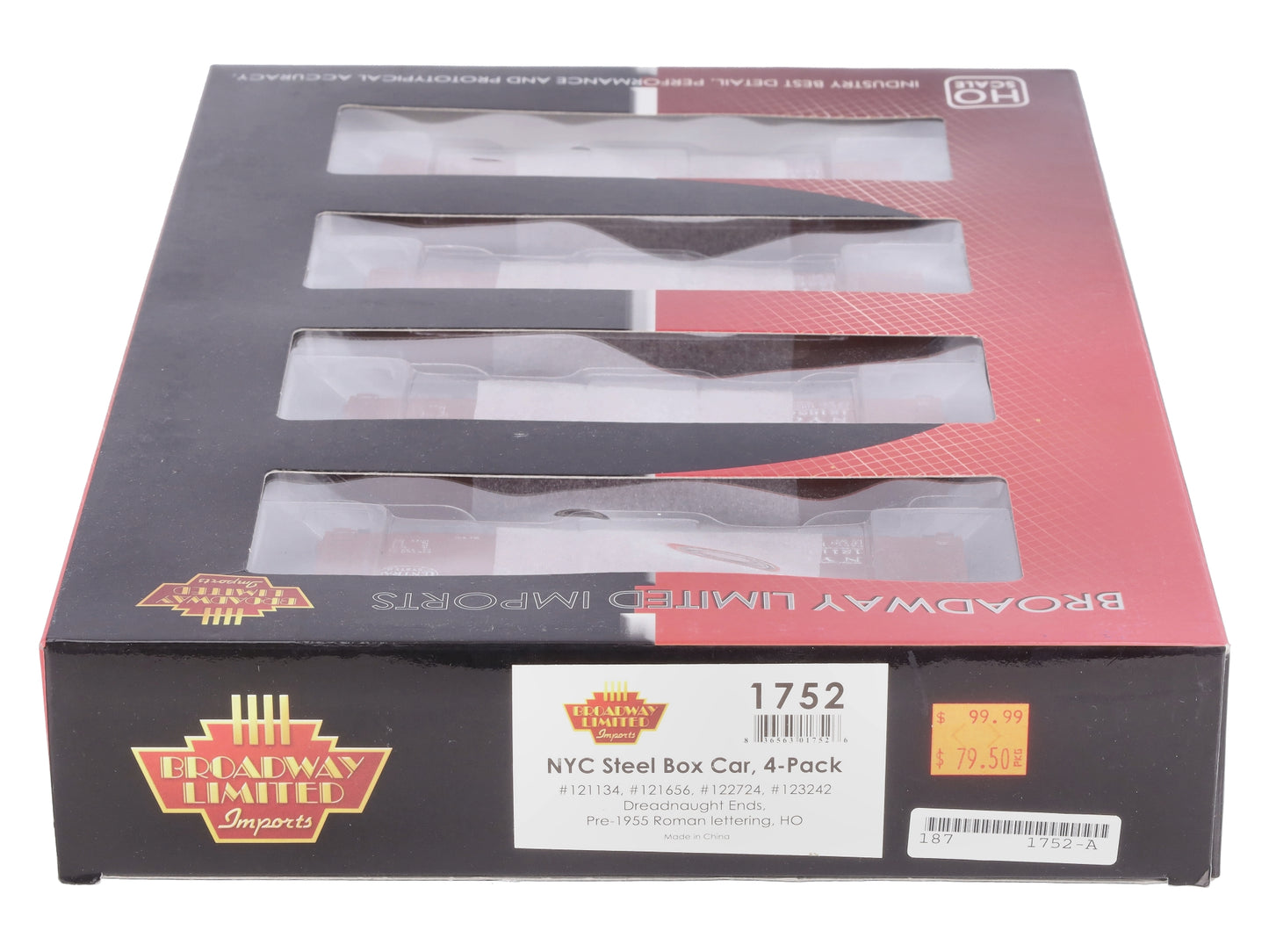 Broadway Limited 1752 HO NYC Specification 486 40' Steel Boxcar (Set of 4) NIB
