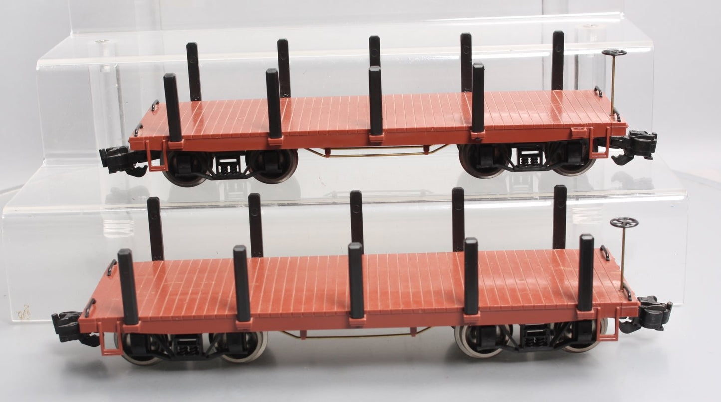 Assorted G Scale Undecorated Flatcars with Stakes [2] EX