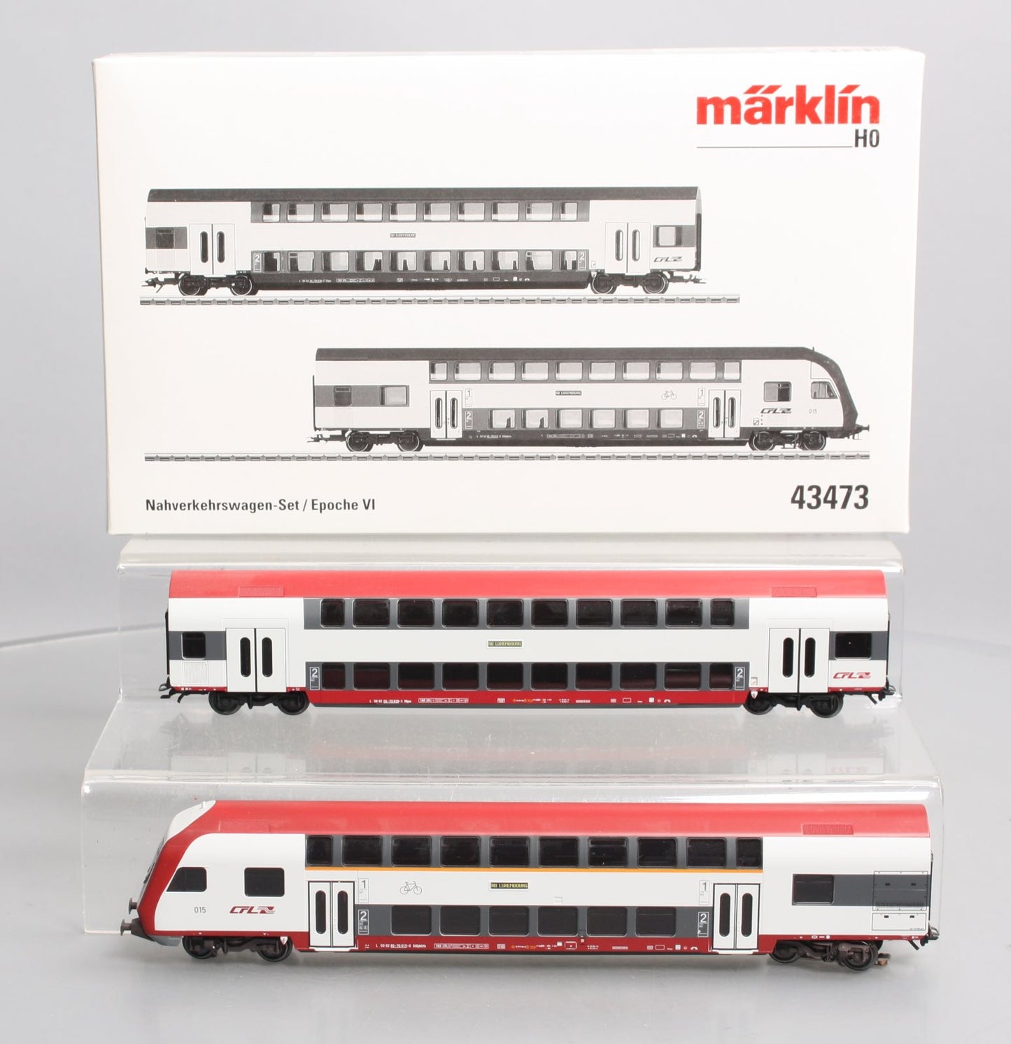 Marklin 43473 HO Scale CFL Cargo Denmark 2-Car Passenger Commuter Set