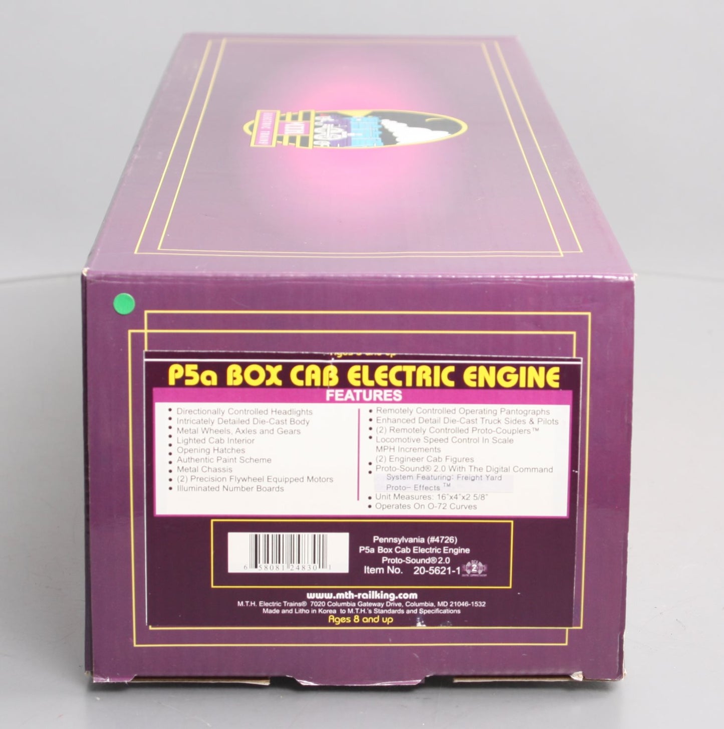 MTH 20-5621-1 O PRR P-5a Box Cab Electric Locomotive #4726 w/PS2