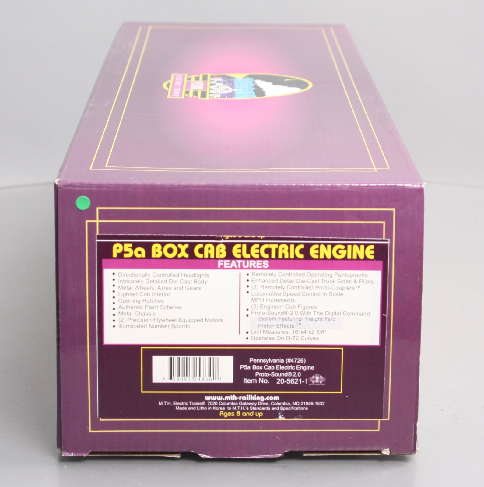 MTH 20-5621-1 O PRR P-5a Box Cab Electric Locomotive #4726 w/PS2