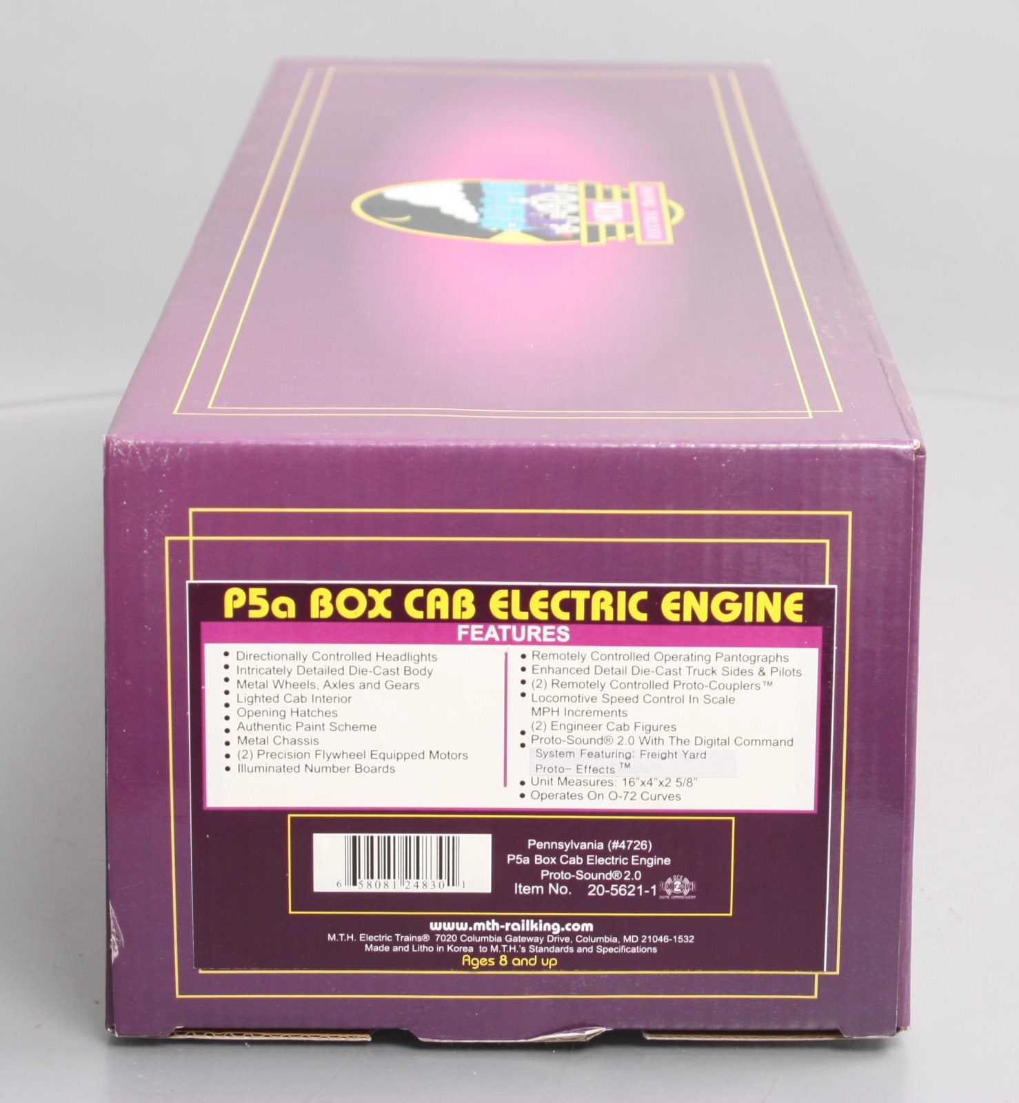 MTH 20-5621-1 O PRR P-5a Box Cab Electric Locomotive #4726 w/PS2