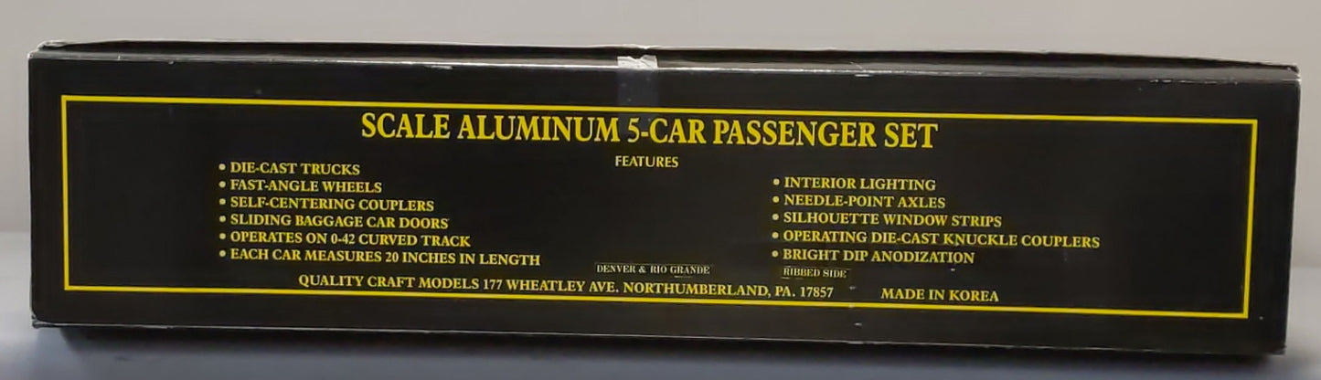 Weaver O DRGW Aluminum Ribbed Side 5-Car Passenger Set EX/Box