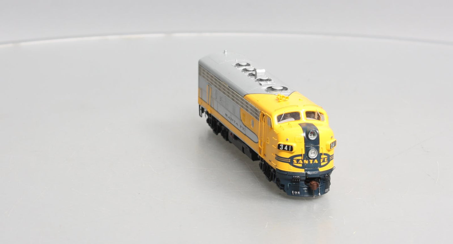 Athearn G22228 HO Santa Fe/Yellow Bonnet F7A Phase 2 Diesel Locomotive #341
