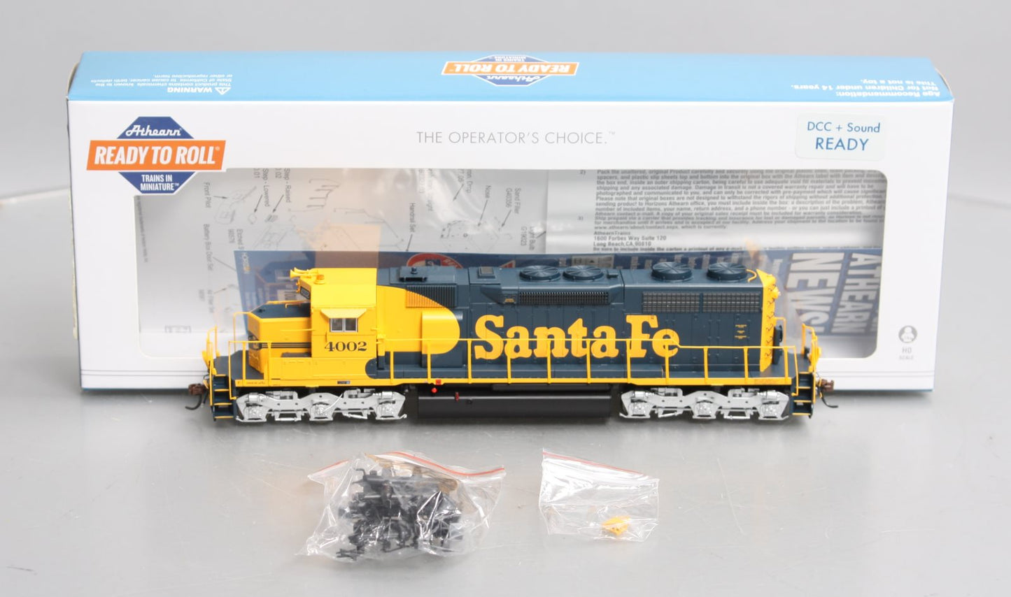Athearn 64368 HO Scale Santa Fe SD39 Diesel Locomotive #4002