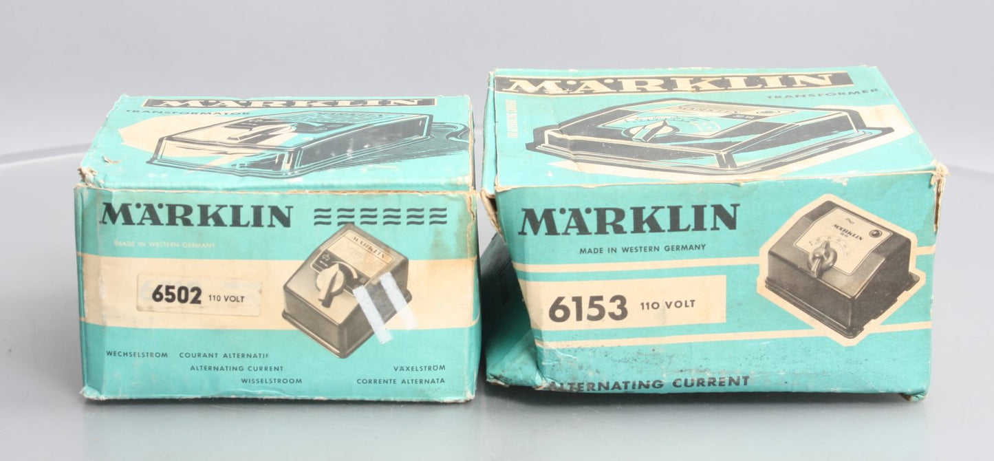 Marklin 6502 & 6153 Ho Scale 110V Transformers [2] VG/Box