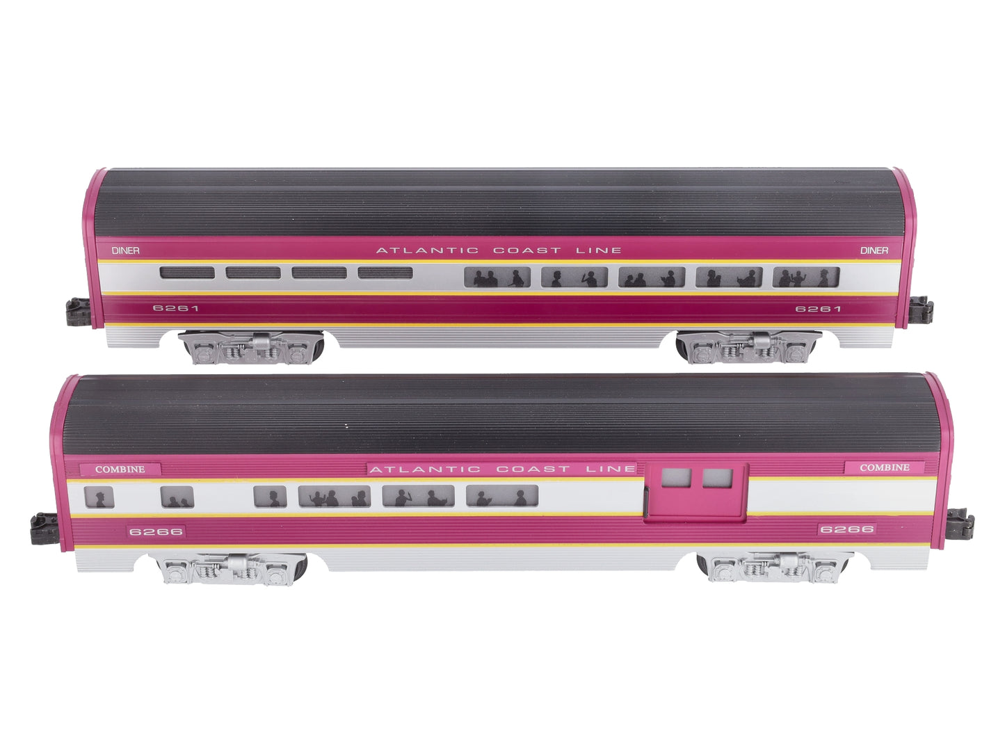 Williams 43010 O Atlantic Coast Line 60' Aluminum Streamliners Combine & Diner
