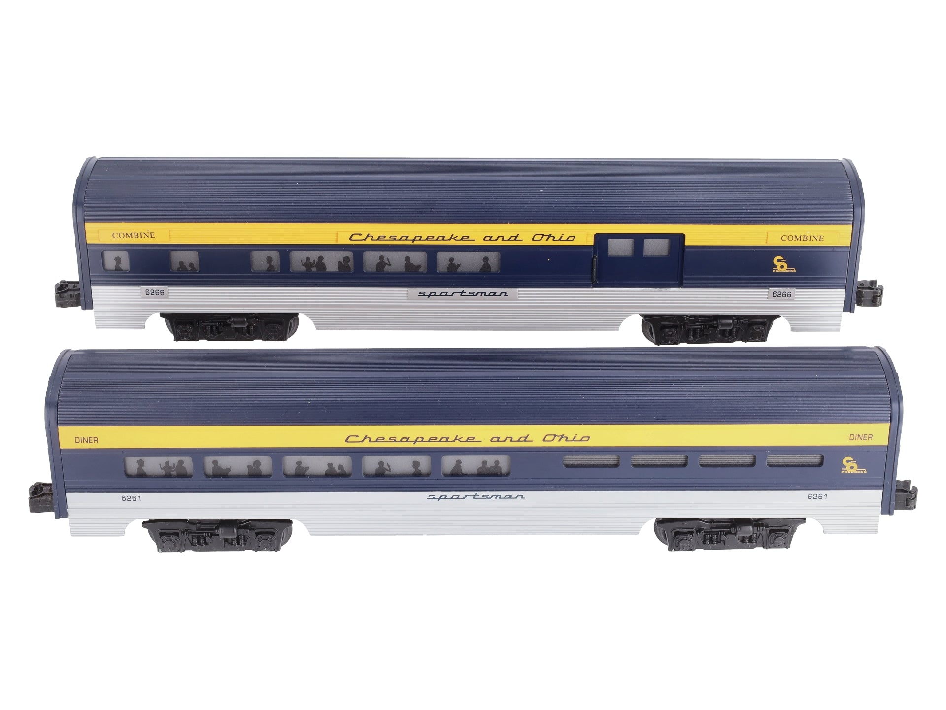 Williams 43011 C&O 60 Ft. Streamline Passenger 2-Pack