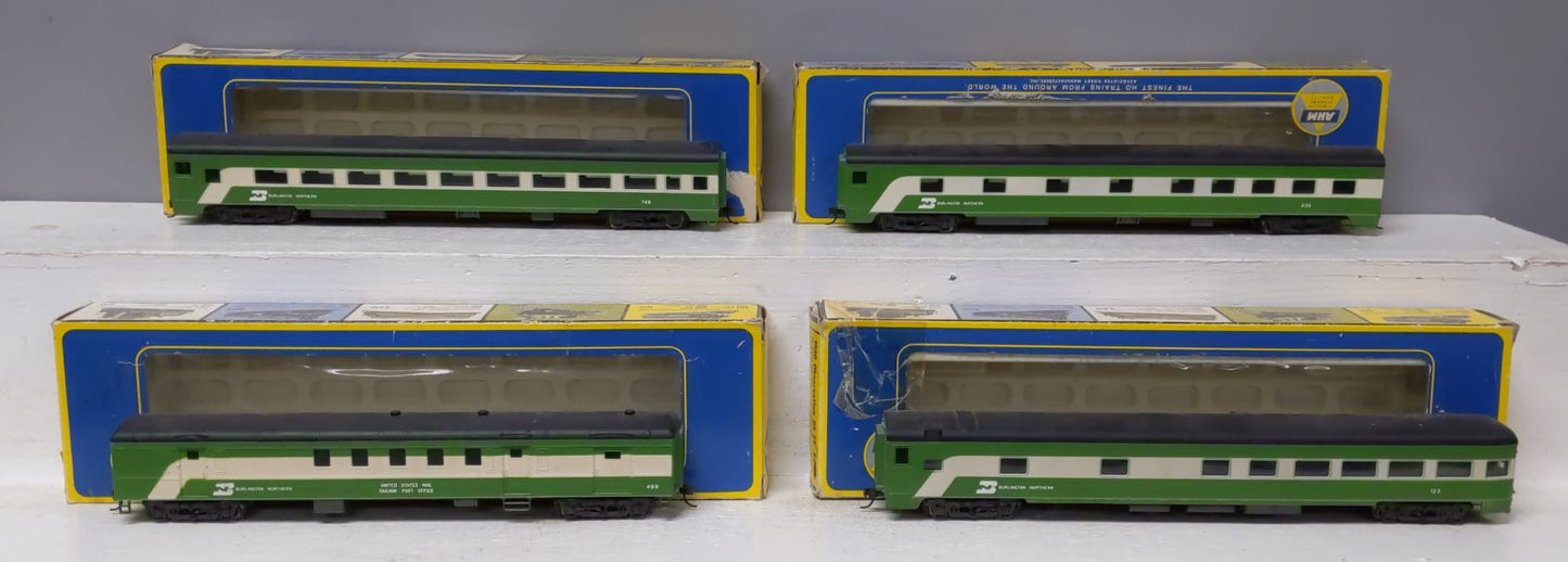 AHM 6401, 6402, 6403, 6404 HO Scale Burlington Northern Passenger Cars [4] EX/Box