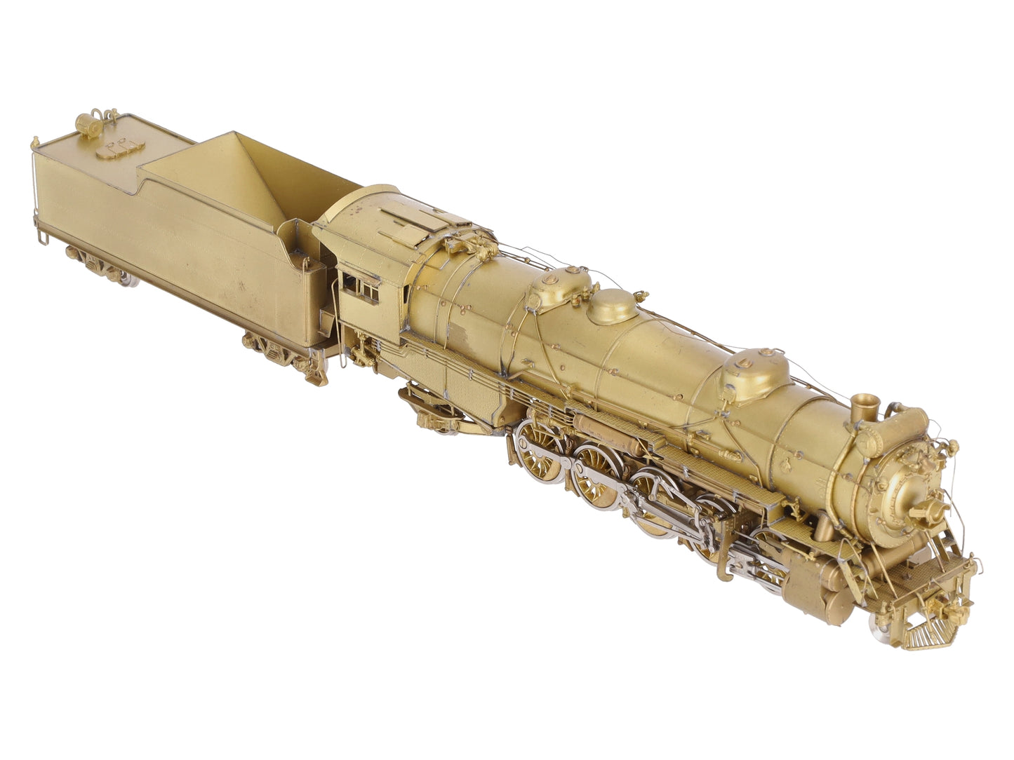 Key Imports/Samhongsa HO BRASS C&S 2-10-2 Steam Locomotive & Tender -Unpainted EX/Box