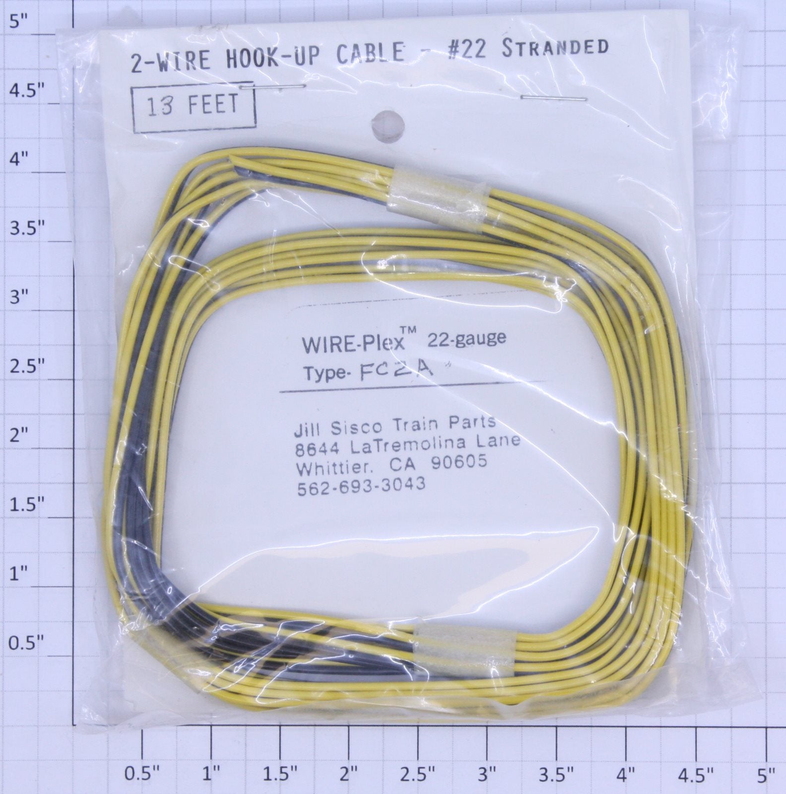 Wire-Plex FC2A 2-Wire Hook-Up Cable #22 Stranded 13Ft.