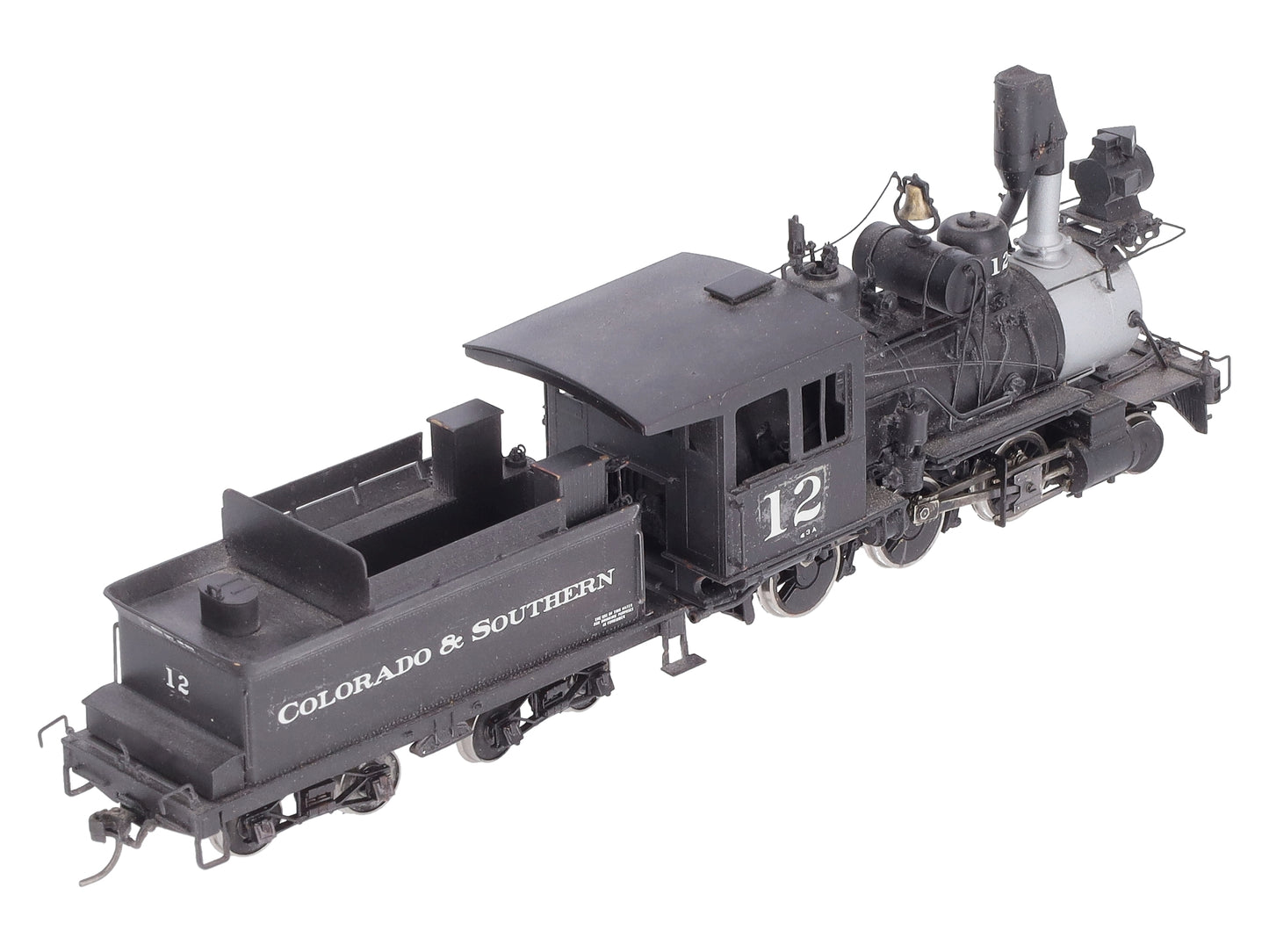 Overland 1704 Sn3 BRASS Colorado & Southern 2-6-0 Steam Locomotive #12 EX/Box