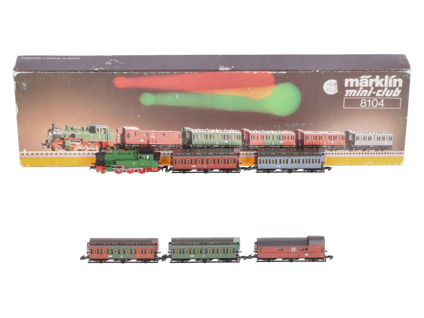 Marklin 8104 Mini-Club Z Gauge Steam Passenger Train Set EX/Box
