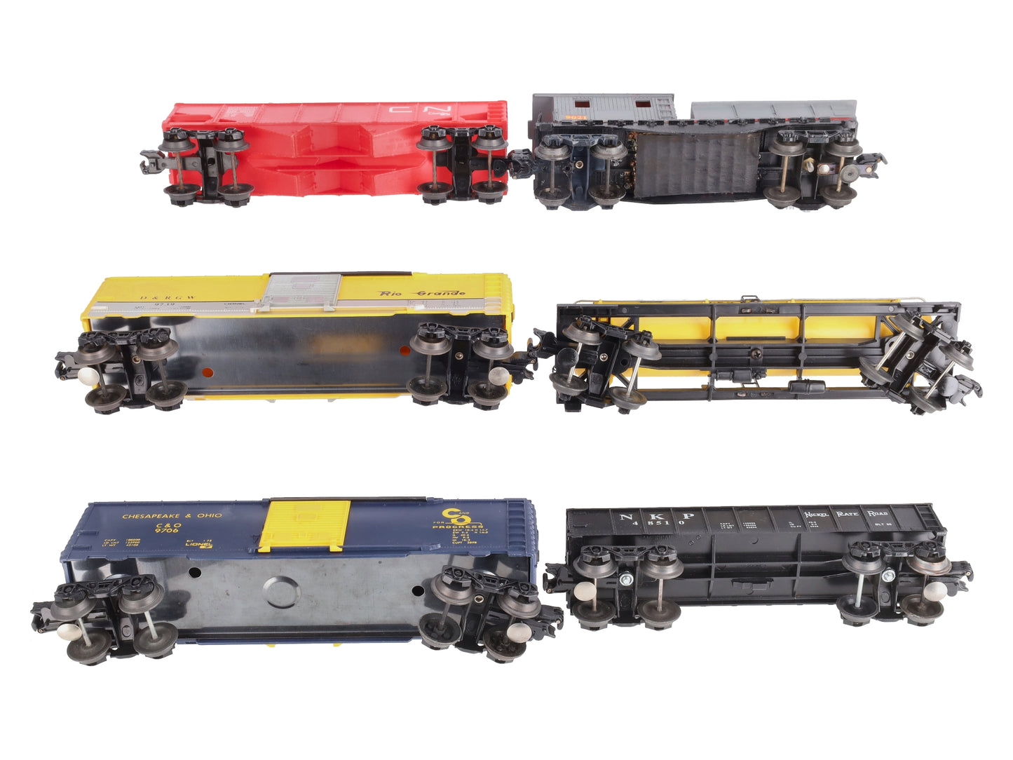 Lionel & Other O Gauge Assorted Freight Cars: 6-48510, 6-9706, 6-9739 [6] VG