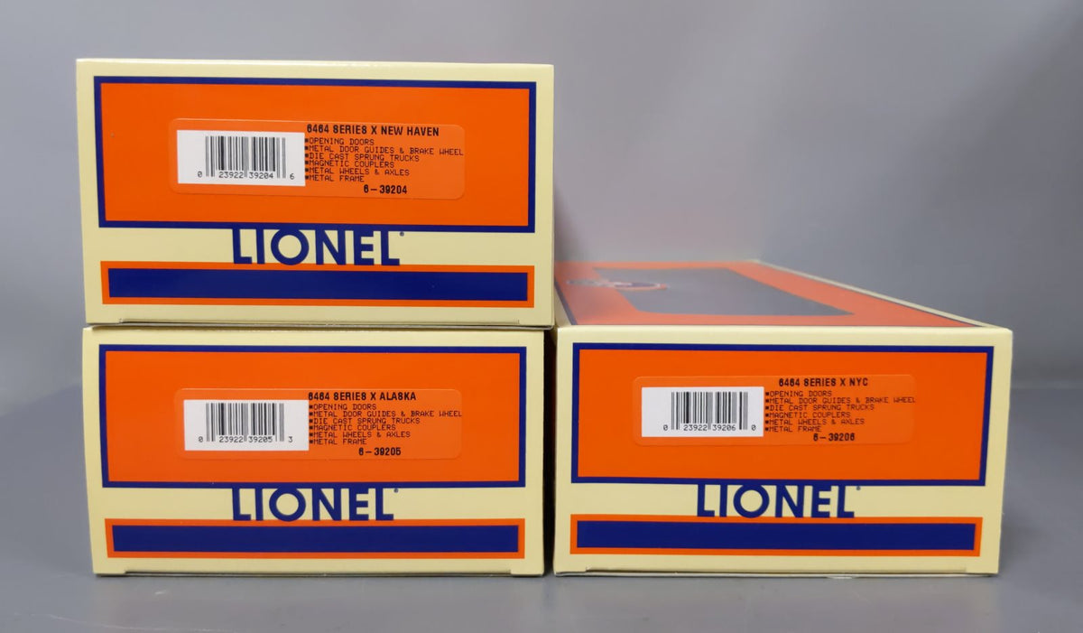 Lionel 6-39203 O Gauge 6464 Series X Boxcar Set 3-Pack LN/Box