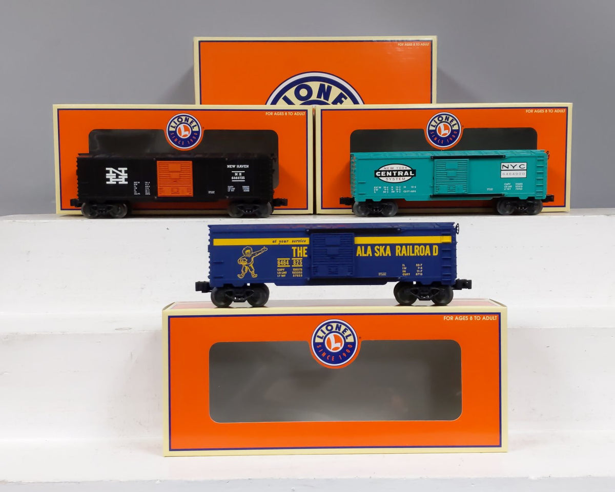 Lionel 6-39203 O Gauge 6464 Series X Boxcar Set 3-Pack NIB