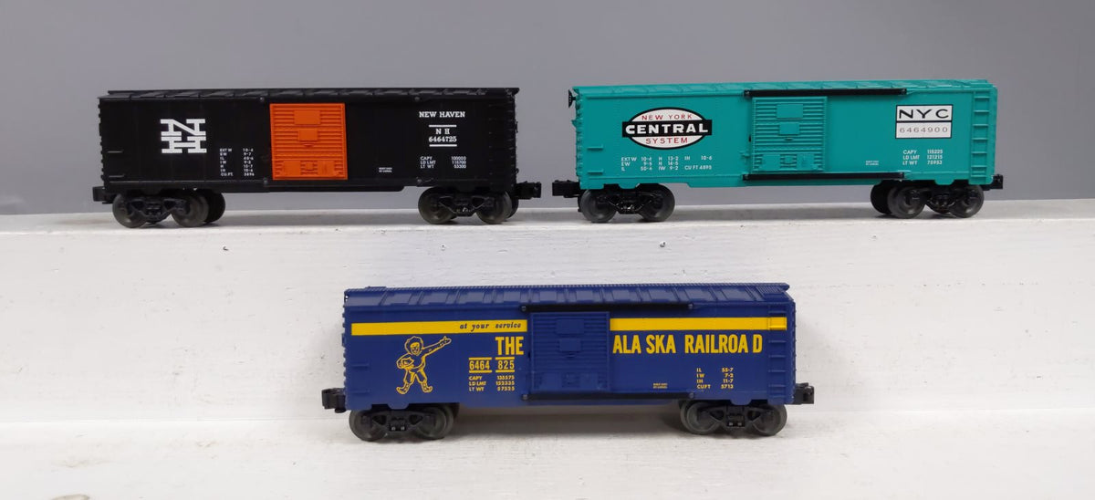 Lionel 6-39203 O Gauge 6464 Series X Boxcar Set 3-Pack LN/Box