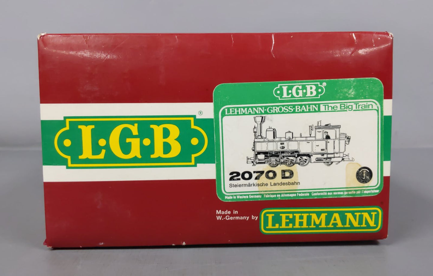 LGB 2070D G Steirmarkische Landesbahn 0-6-2 Gray Steam Locomotive w/Smoke #6824 VG/Box