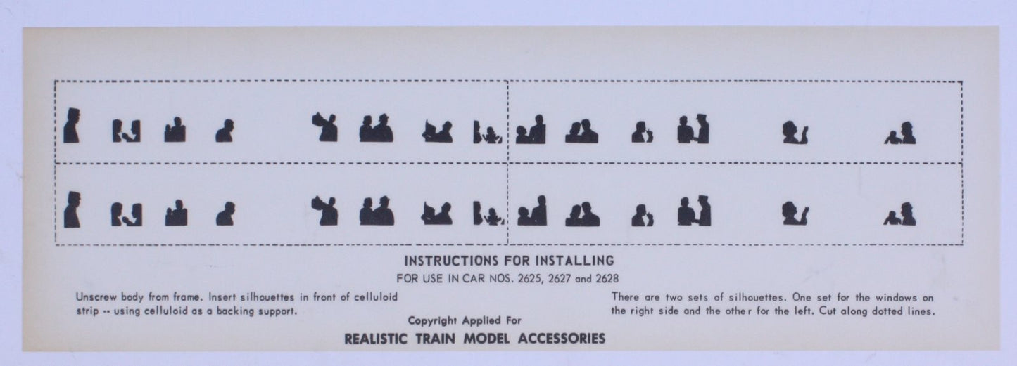 Lionel 2625-52 Cellophane Window Paper Replacement