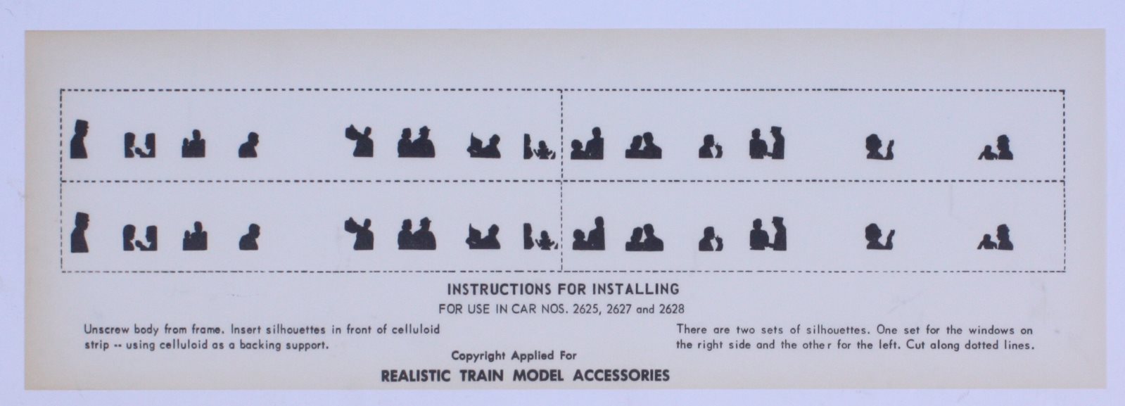 Lionel 2625-52 Cellophane Window Paper Replacement