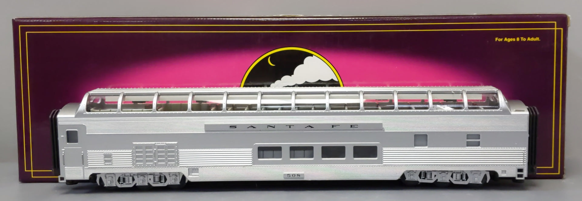 MTH 20-6743 O Gauge Santa Fe Vista Dome Passenger Car #508 LN/Box