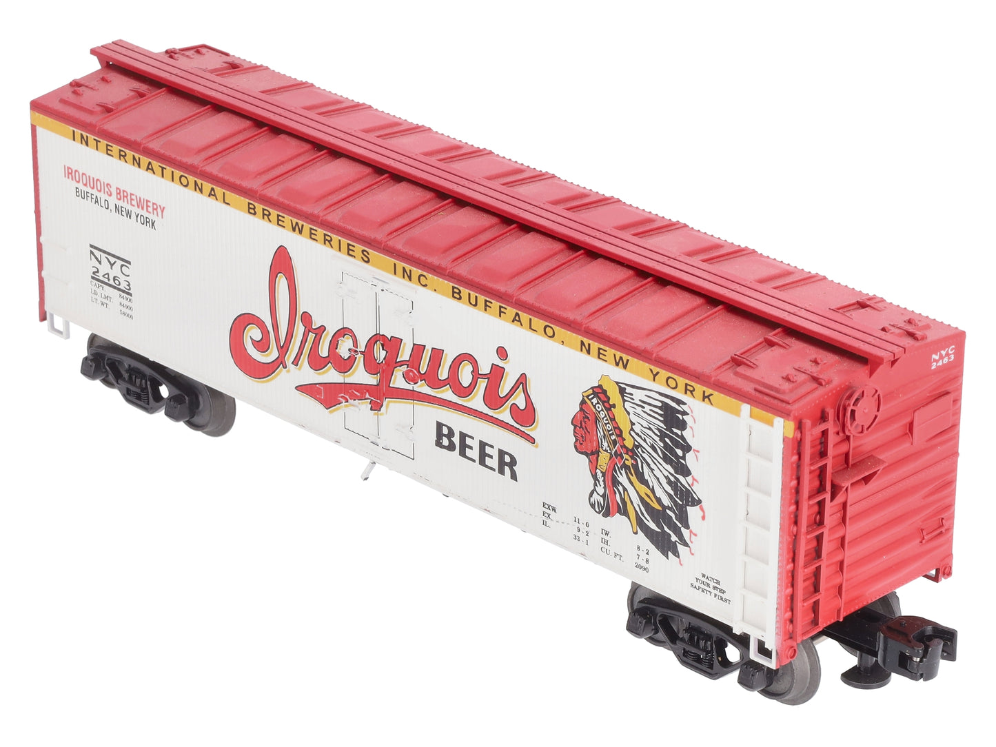 Weaver U3159LD O Gauge Iroquois Beer Woodside Refrigerator Car ##2436 - 3 Rail LN/Box
