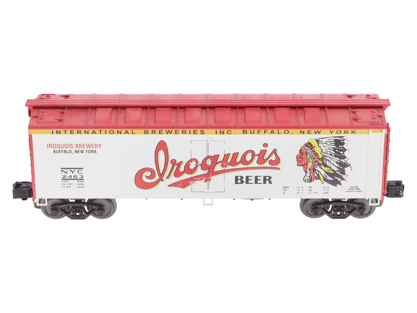 Weaver U3159LD O Gauge Iroquois Beer Woodside Refrigerator Car ##2436 - 3 Rail LN/Box